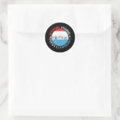 Sticker Rond Joueur de baseball - Rouge Blanc Bleu (Sac)