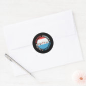 Sticker Rond Joueur de baseball - Rouge Blanc Bleu (Enveloppe)