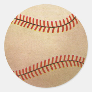 Sticker Rond Joueur de baseball sportif vintage, receveur avec 