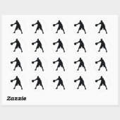 Sticker Rond Joueur de basket (Feuille)
