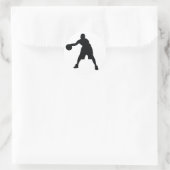Sticker Rond Joueur de basket (Sac)