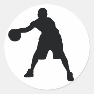 Sticker Rond Joueur de basket
