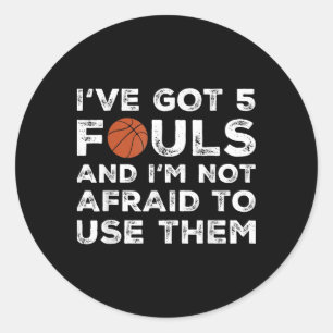 Sticker Rond Joueur de basket amusant - Boucles 5 trous