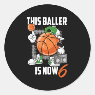 Sticker Rond Joueur de basket-ball 6 Ans Fundy 6 Ans