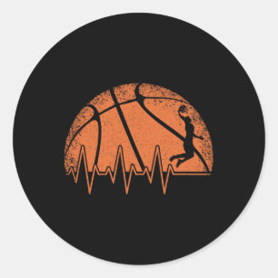 Sticker Rond Joueur de basket-ball amusant