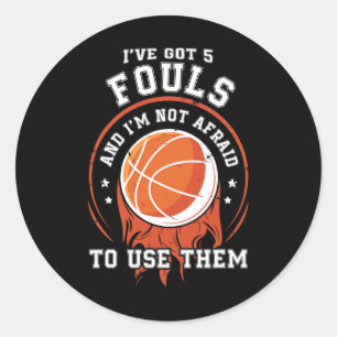 Sticker Rond Joueur de basket-ball amusant Cadeau - Boucles 5 V