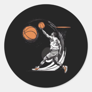 Sticker Rond Joueur de basket-ball Art 1