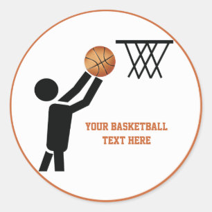 Sticker Rond Joueur de basket-ball avec balle personnalisée