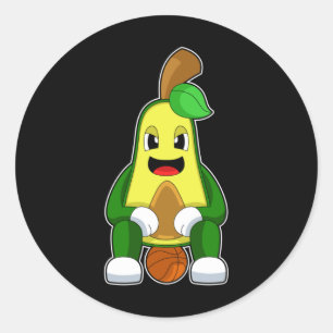 Sticker Rond Joueur de basket-ball Avocado