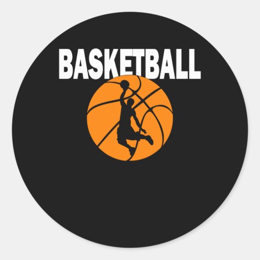 Sticker Rond Joueur de basket-ball cadeau (Devant)