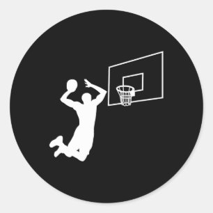 Sticker Rond Joueur de basket-ball Dunk Baller