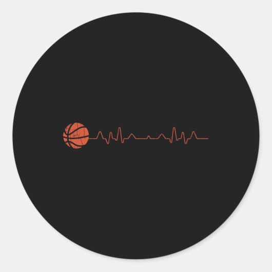 Sticker Rond Joueur de basket-ball Heartbeat (Devant)