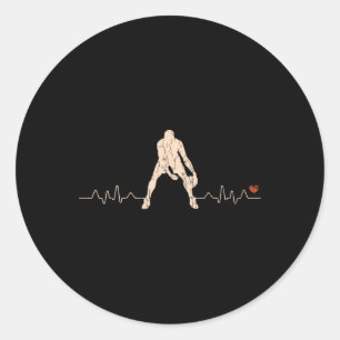 Sticker Rond Joueur de basket-ball Heartbeat Cadeau 1