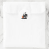 Sticker Rond Joueur de basket-ball Panda (Sac)