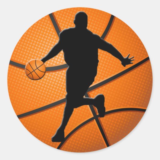 STICKER ROND JOUEUR DE BASKETBALL (Devant)