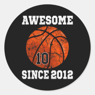Sticker Rond Joueur de basketball 10e anniversaire 10 ans Vinta