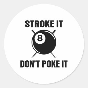 Sticker Rond Joueur de billard de billard Snooker Drôle Stroke