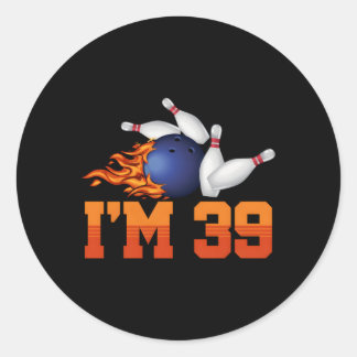 Sticker Rond Joueur De Bowling Ball 39E