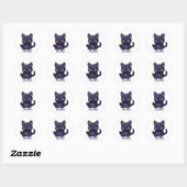 Sticker Rond Joueur de chat (Feuille)