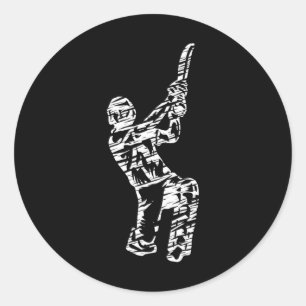 Sticker Rond Joueur de cricket 5