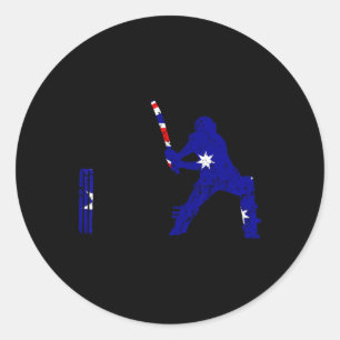 Sticker Rond Joueur de cricket australien Tsman Wicket Cricket