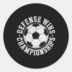 Sticker Rond Joueur de défense de football vintage remporte des