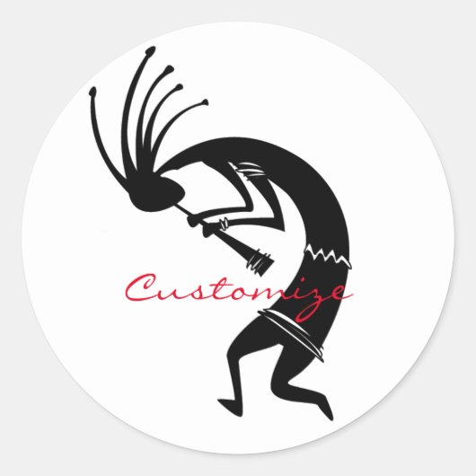 Sticker Rond Joueur de flûte Kokopelli Thunder_Cove (Devant)
