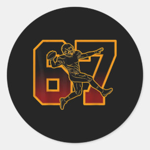 Sticker Rond Joueur de football 67 Mème Garçons Filles Ligne of