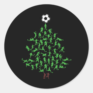 Sticker Rond Joueur de football arbre de Noël Xmas, Noël de foo