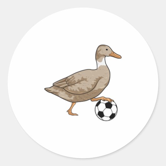 Sticker Rond Joueur de football canard (Devant)