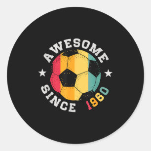 Sticker Rond Joueur de football d'anniversaire 66 ans Incroyabl
