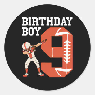 Sticker Rond Joueur de football de 9 ans 9e année de football