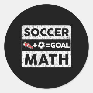 Sticker Rond Joueur de football drôle de maths Goal Lover Humou