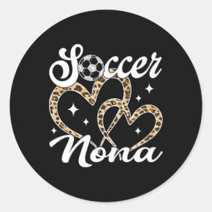 Sticker Rond Joueur de football drôle Nona Léopard