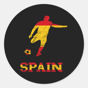 Sticker Rond Joueur de football espagnol Espagne Drapeau Espagn