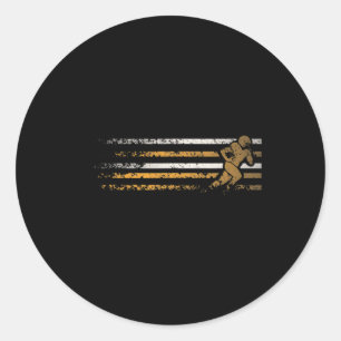 Sticker Rond Joueur De Football Gold Et White
