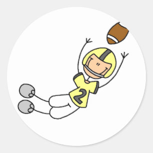 Sticker Rond Joueur de football Jaune Tshirts et cadeaux