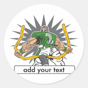 Sticker Rond Joueur de football personnalisé Vert