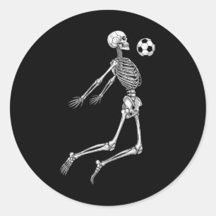 Sticker Rond Joueur de football squelette poitrine Ll en plein