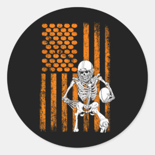 Sticker Rond Joueur de football Ventilateur Cadeau Skeleton Hal