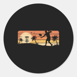 Sticker Rond Joueur de golf à disque de frisbee de coucher de s