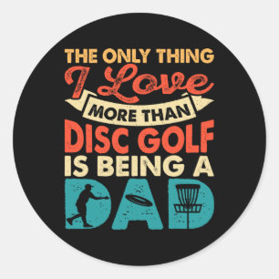 Sticker Rond Joueur de golf à disque drôle Frisbee Anniversaire