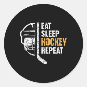 Sticker Rond Joueur de hockey de glace de hockey cadeau