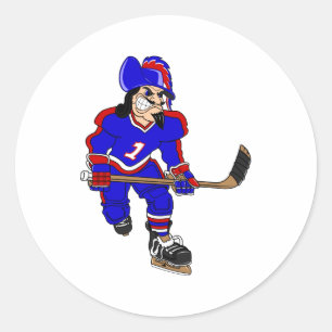 Sticker Rond Joueur de hockey de glace de pirate