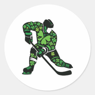 Sticker Rond Joueur de hockey de la Saint-Patrick - Esprit Sham