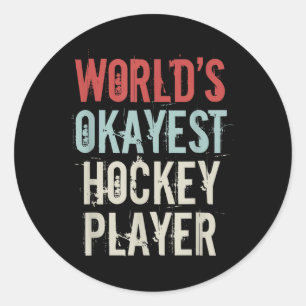 Sticker Rond Joueur de hockey moyennement doué aux Jeux Olympiq