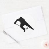 Sticker Rond Joueur de hockey-Silhouette-1 (Enveloppe)