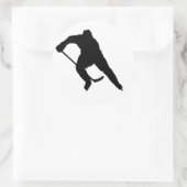 Sticker Rond Joueur de hockey-Silhouette-1 (Sac)