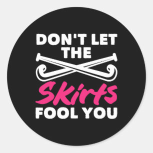 Sticker Rond Joueur de hockey sur gazon Ne vous laissez pas tro