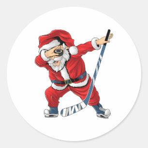 Sticker Rond Joueur de hockey sur glace faisant le dab sur le P
